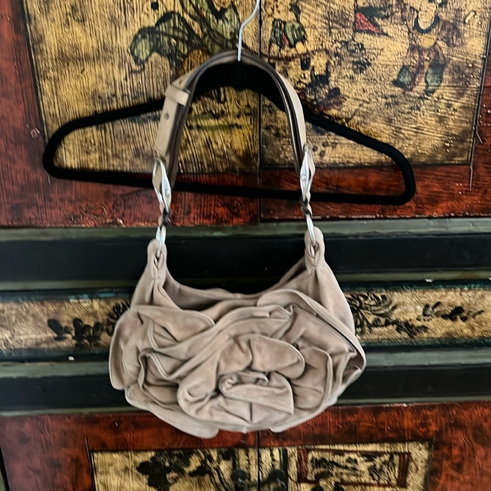 YVES SAINT LAURENT VINTAGE SUEDE FLOWER BAG